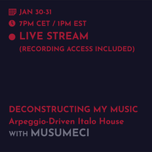 Load image into Gallery viewer, Recording - Musumeci: Deconstructing My Music: Arpeggio-Driven Italo House